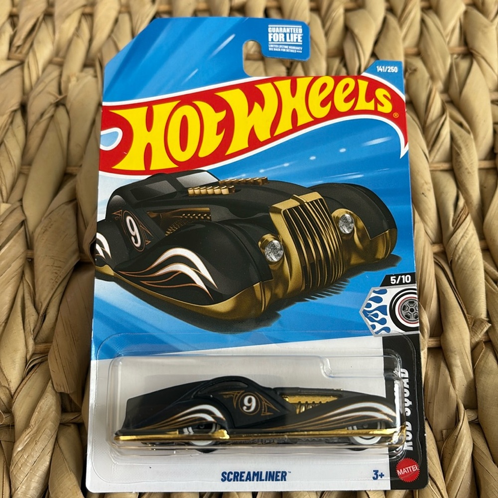 Screamliner Hot Wheels Rod Streamlined Luxury Automobile Black Car Hotwheels New